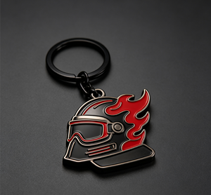 Motorcycle Helmet Metal Key Chain Enamel Zinc Alloy <b>Keyring</b> Flame Design Bag <b>Charm</b> Gift - Product Image 4