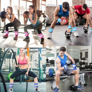 <span class=keywords><strong>Pesas</strong></span> Personalizadas para Muñecas, Tobillos y Piernas de 1-10 Libras, Bolsa de Arena de Neopreno con Correas para Piernas, Equipo de Entrenamiento de Fuerza para Mujeres y Hombres - Product Image 6