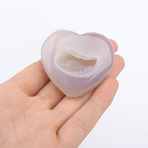 คริสตัลอาเกตทรงหัวใจแบบขายส่งจำนวนมากสำหรับการทำสมาธิและงานฝีมือคริสตัลอื่นๆ - Product Image 3