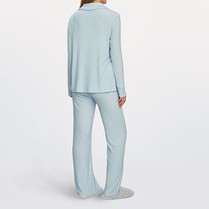 Ensemble de pyjama en modal bleu marine doux et élastique pour femme – Vente en gros - Product Image 2