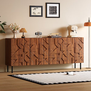 Buffet vintage en bois massif mobile, <span class=keywords><strong>meuble</strong></span> décoratif d'entrée de salon, rangement multifonctionnel, 3 étagères, <span class=keywords><strong>niche</strong></span> médiévale - Product Image 2