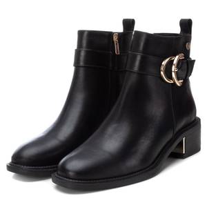 Stivaletti bassi da donna Xti neri 143103 in pelle con tacco largo alla moda - Product Image 4
