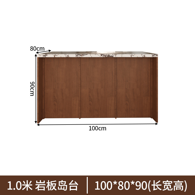 Gabinete de madera de nogal de 100*80*90 con encimera de piedra sinterizada Bulgari