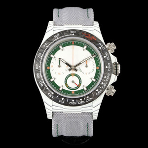 Montre-bracelet chronographe Dynamic NTPT en carbone blanc avec cadran vert British Racing, montre classique pour homme - Product Image 1