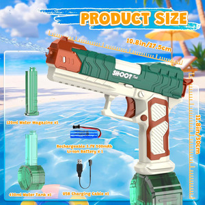 Pistolet à eau automatique pour adultes et enfants, portée de 27 à 32 pieds, jouet de piscine pour l'été, plage, pistolet à eau électrique - Product Image 6