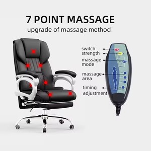 Sedia da ufficio ergonomica di lusso moderno <span class=keywords><strong>la</strong></span> migliore sedia da ufficio per lunghe ore di lavoro massaggio nero sedia computer a buon mercato - Product Image 3