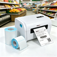 Printer Label Termal Barcode Nirkabel BT 4 Inci untuk Stiker Alamat Perekat FBA EBAY, Kompatibel Android, Bersertifikasi FCC