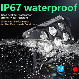 Venta al por mayor: Faros antiniebla LED de proyector de 6 lentes 4x4 con ventilador, luces cuadradas de repuesto para motocicletas, Jeeps, SUV, ATV, camiones - Product Image 4