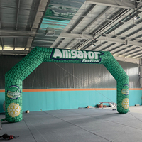 Arche publicitaire gonflable personnalisée avec éclairage LED pour la décoration d'événements sportifs en extérieur