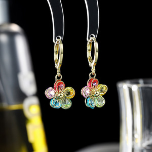 Trendy Personality Colorful Zircon Butterfly <b>Pendant</b> Earrings Cute Heart Hoop Ear Clips Jewelry - Product Image 2