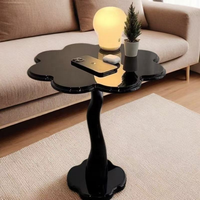 Table basse en bois style Ins moderne, design pétale français, pour décoration intérieure, idéale pour le coin canapé du salon, hauteur réglable