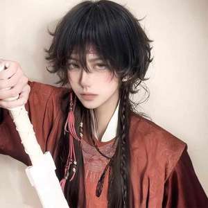 วิกผมยาวตรงสีแพลตตินั่ม พร้อมหน้าม้าปัดข้าง แบบเต็มศีรษะ สำหรับทุกเพศ สไตล์อนิเมะ ไม่ต้องใช้กาว ความหนาแน่น 100% เส้นผมทนความร้อนสูง - Product Image 3