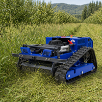 Tondeuse à chenilles industrielle télécommandée à essence, autotractée, sans fil, à hauteur réglable pour l'entretien des pelouses et de la végétation agricole