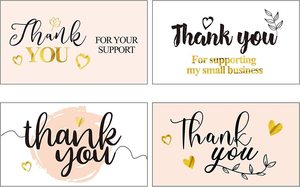 بطاقات عمل "thank you" مطبوعة مخصصة عالية الجودة خيارات ملونة من ورق الأوفست والفن - Product Image 3