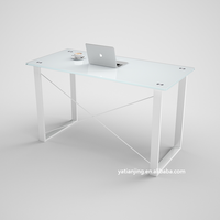 Table de maison Bureau de chambre Bureau d'écriture simple Table d'étude d'étudiant Table d'ordinateur en verre trempé simple