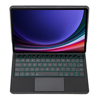 Clavier avec affichage LED, éclairage tactile magique RGB, support en cuir PU, housse pliable pour Sam Tab S9 Plus S8+ S7 + 12.4" X610/X616