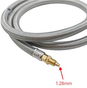 Régulateur de <span class=keywords><strong>gaz</strong></span> LP 10 PSI avec tuyau tressé en acier inoxydable de 5 pieds et buse en laiton - Corps en alliage de zinc pour appareils à <span class=keywords><strong>gaz</strong></span> - Product Image 2