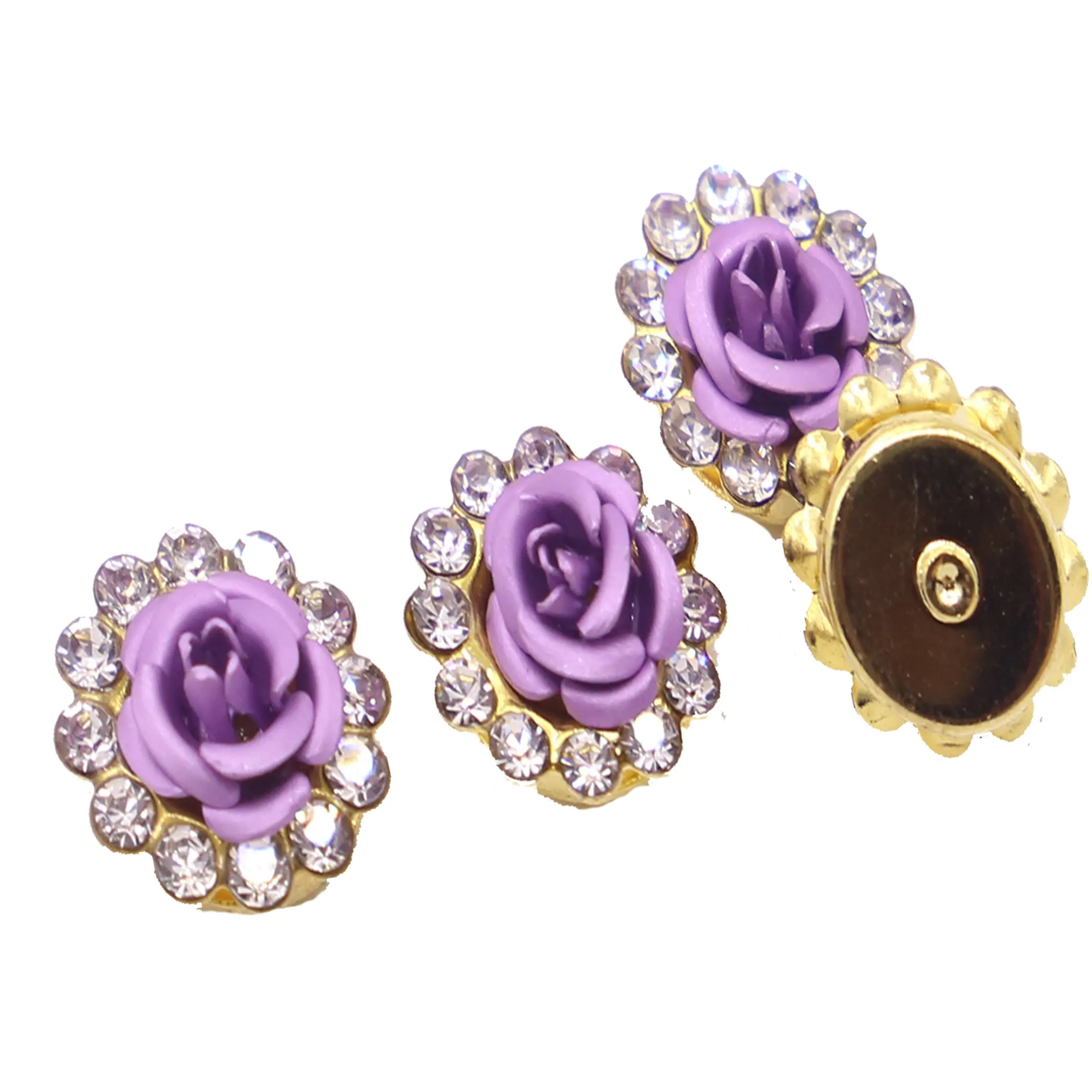 Crystal rhinestone diamond flower button crystal flower fashion decoration matching DIY manual accessories