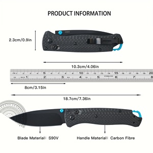 Cuchillo plegable BM535-3 personalizado de fácil apertura con hoja de acero S90V, cuchillo de bolsillo táctico portátil para barbacoa. - Product Image 6