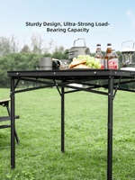 Table de camping pliable à hauteur réglable, portable et extensible, pour pique-nique, repas en plein air, camping, voyage, fête