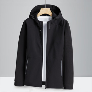 Men's Waterproof Hooded Softshell Jacket Outdoor Fleece Warm Autumn Winter Workwear Custom Logo Printing - Product Image 3