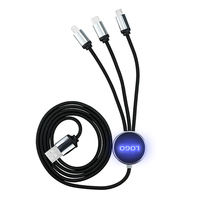 Câble USB 3 en 1 avec logo personnalisé Câble de chargement de type C pour chargeurs de téléphone