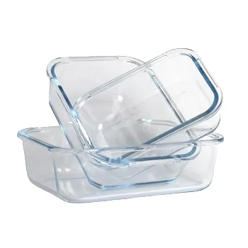 Duurzaam Gebruik Lage Prijs Draagbare Lunch Box Met Deksel Lock Opslag Glas Voedsel Container