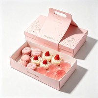 Boîtes à cupcakes personnalisées avec logo, boîte en papier alimentaire pour pâtisseries, brownies, biscuits, emballage alimentaire en papier avec laminage mat