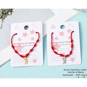 Bracciale in Acciaio Inossidabile con Sette Nodi e Ciondolo a Forma di Lettera K, Gioielli alla Moda - Product Image 3