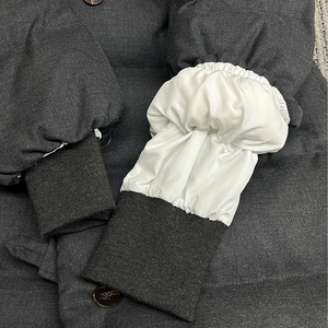 Veste <span class=keywords><strong>longue</strong></span> d'<span class=keywords><strong>hiver</strong></span> personnalisée pour femmes, veste en duvet d'oie de luxe pour femmes, capuche gris foncé pour moins 40 - Product Image 5