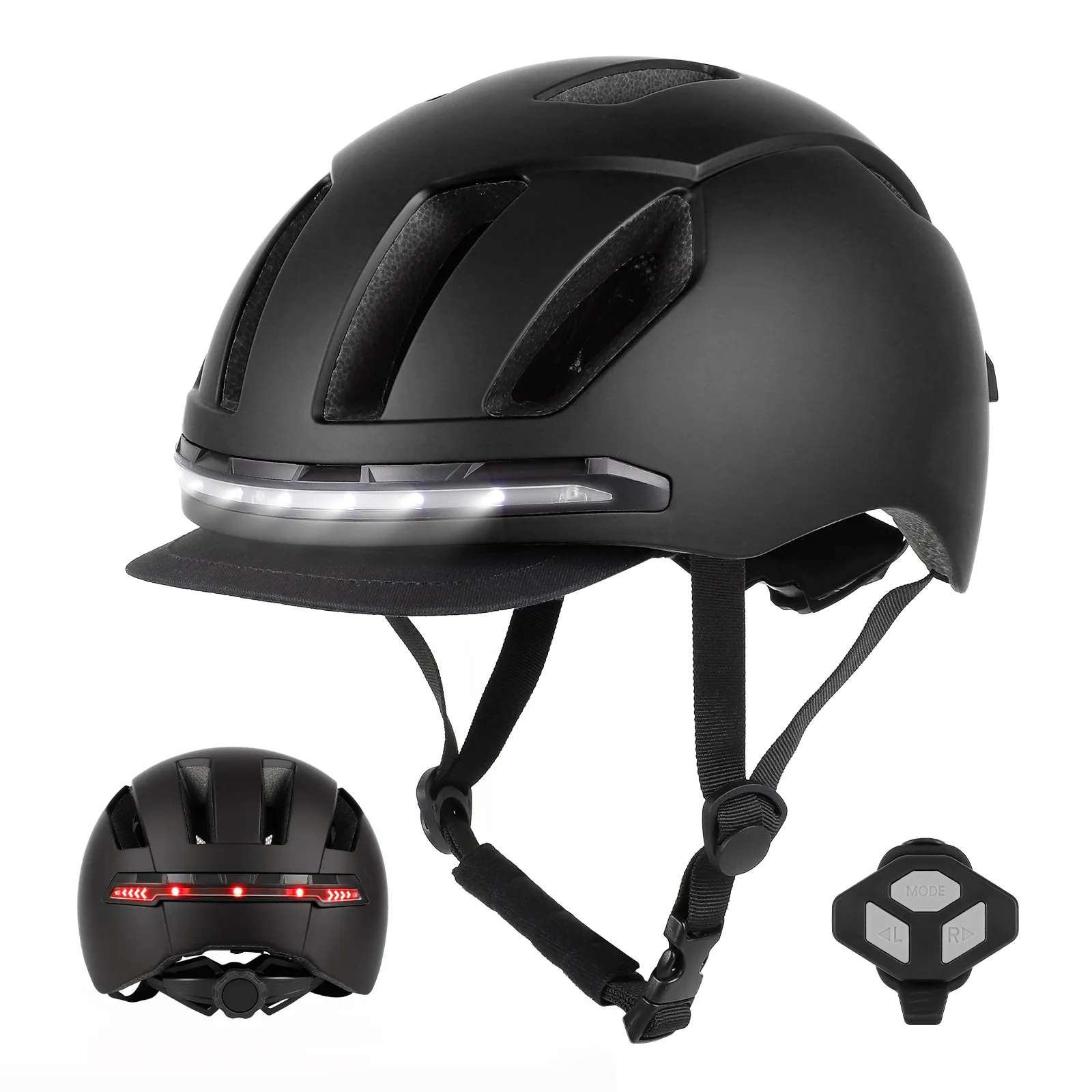 Urban LED Light Protective Helmet with Remote Control for Xiaomi Electric Scooter Protection Bike Accessories