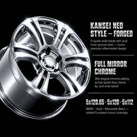 Jantes forgées brossées Kansei Neo 5x120.65/120/112 PCD Neuves pour Série 5/7 X5 Audi A6/A8/Q7 Mercedes Classe E/S Effet Miroir Complet