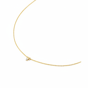 สร้อยคอรูปดอกบัว ชุบทอง 14K สีโรสโกลด์ ประดับเพชรซิคอนและเปลือกหอย พร้อมสายโซ่แบบเชื่อมต่อ  เครื่องประดับทันสมัย เหมาะสำหรับงานแต่งงาน งานหมั้น หรือเป็นของขวัญ - Product Image 1