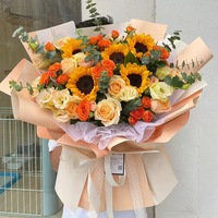 Papier d'emballage pour bouquet de fleurs Ouya, luxueux, écologique, bicolore, OPP PVC, imperméable, avec revêtement double face