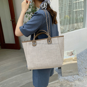 Bolso Tote Casual de Mujer de PU Impermeable de Alta Calidad con Cierre de Cremallera y Decoración de Cadenas - Product Image 4