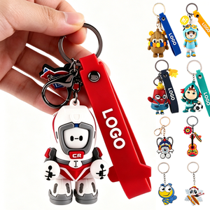Porte-clés en PVC souple personnalisés en gros, figurines 3D mignonnes <span class=keywords><strong>de</strong></span> lapin, <span class=keywords><strong>singe</strong></span>, animaux <span class=keywords><strong>de</strong></span> dessin animé, porte-clés en caoutchouc PVC - Product Image 1