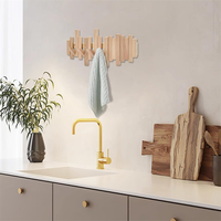 Meilleures ventes : Porte-manteau mural rabattable en bois naturel, design piano, pour serviettes, vestes et sacs à dos