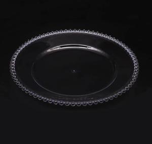 Assiettes <span class=keywords><strong>de</strong></span> Présentation Rondes en Plastique Transparent <span class=keywords><strong>de</strong></span> 13 Pouces, Bordure Perles Or Rose, Fournitures <span class=keywords><strong>de</strong></span> Décoration pour <span class=keywords><strong>Mariage</strong></span> et <span class=keywords><strong>Anniversaire</strong></span> - Product Image 3