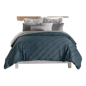 Funda de Edredón Tamaño Queen, Diseño de Rayas Diagonales, Poliéster Lavable, Moderna, para Todas las Temporadas, Ropa de Cama para el Hogar - Product Image 1