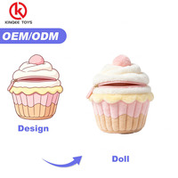 Sacs en peluche en forme de cupcake, sur mesure, du design à la création, tissu doux, certifié CE, 15 cm, 100 pièces MOQ, OEM ODM