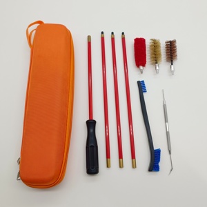 Portable 7mm <strong>Gun</strong> Cleaning Kit Swivel Head Red Rods Multi Brushes Orange EVA Case Eco-Friendly Quick-Release Security Compact <strong>Gun</strong> - Product Image 5