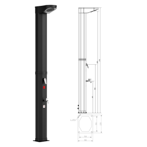 Colonne de <span class=keywords><strong>douche</strong></span> <span class=keywords><strong>solaire</strong></span> octogonale 35L personnalisée en usine avec <span class=keywords><strong>douche</strong></span> de pluie intégrée pour piscine, jardin, plage, complexe hôtelier, patio - Product Image 3