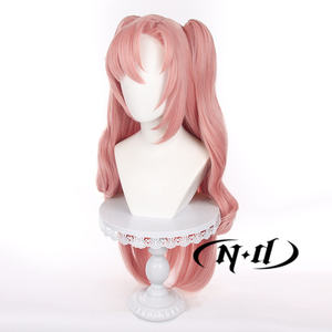 ND <span class=keywords><strong>Nicole</strong></span> Demara Cosplay Peruk Makine Yapımı Yüksek Sıcaklık Fiber %130 Yoğunluk Açık Kahverengi Gül Rengi Fileli Ayarlanabilir Başlık Isıya Dayanıklı - Product Image 3