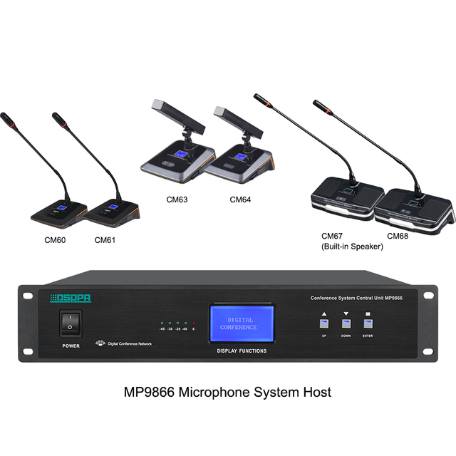 OEM Good Price Digital Conference System Support 8 PIN Wire 120 Microphone Discussion Pro Microphone System