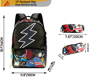 Zaini Scolastici per Bambini con Logo Personalizzato, Borse Impermeabili in Poliestere con Stampe Cartoon per Studenti - Product Image 3