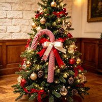 Adorno Navideño de Bastón de Caramelo Grande, Bola de Navidad y Adornos para Árbol, Decoración Navideña en Stock