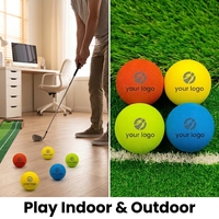 Balle de golf d'entraînement en mousse EVA personnalisable avec logo, 42 mm, éponge souple, pour entraînement en intérieur, multicolore, vente en gros OEM pour événements et cadeaux
