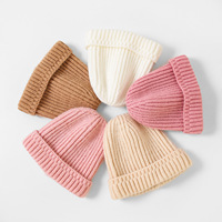 Gorro de Punto para Bebé con Pompón Grande, de 0 a 1 Año, de Algodón y Poliéster, Lindo y Dulce, Gorro de Invierno para Niños y Niñas