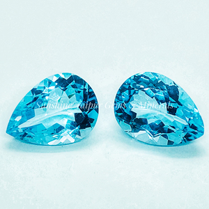 Precio de fábrica al por mayor 13x18mm corte de pera Topacio azul cielo natural anillo de gota suelto facetado de alta calidad certificado IGI por quilate - Product Image 1