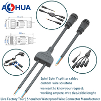Cable Divisor Impermeable OEM 1 a 2, 1 a 3, 1 a 4, Conector para Lámparas de Cultivo IP65 IP68, Arnés Personalizado para LED Hidropónico de Interior